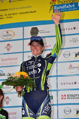 Stage 3 a: Less than one second behind the Schmölln winner: Lauren Stephens (USA, Tibco-SVB)