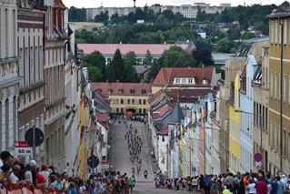 Stage 3 b: First of four times crossing Meerane's Steile Wand climb